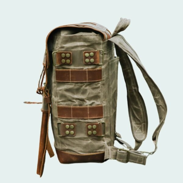 Outdoor Camping Retro Waterproof Oil Wax Canvas Sports Mountaineering Bag