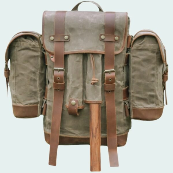 Outdoor Camping Retro Waterproof Oil Wax Canvas Sports Mountaineering Bag