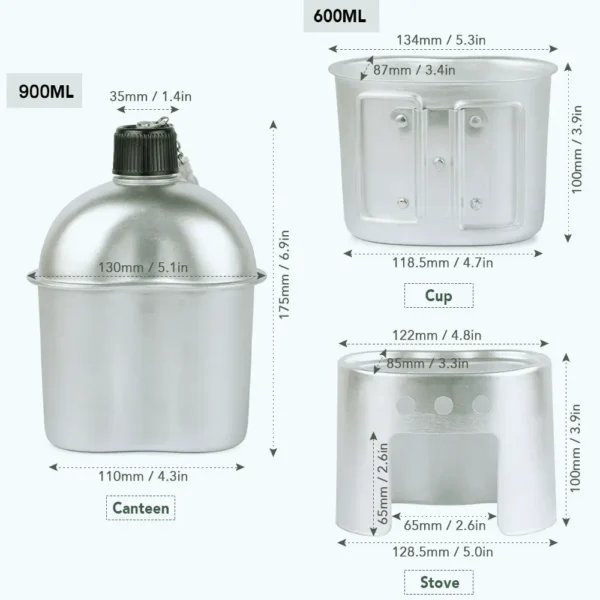 Water Cup Lunch Box Set with Kettle and Waist Cover