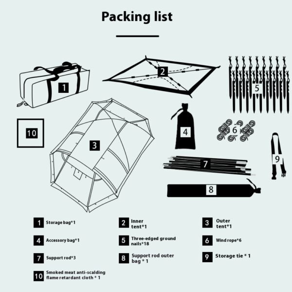 Outdoor Camping Tunnel Tent With Extendable Dome